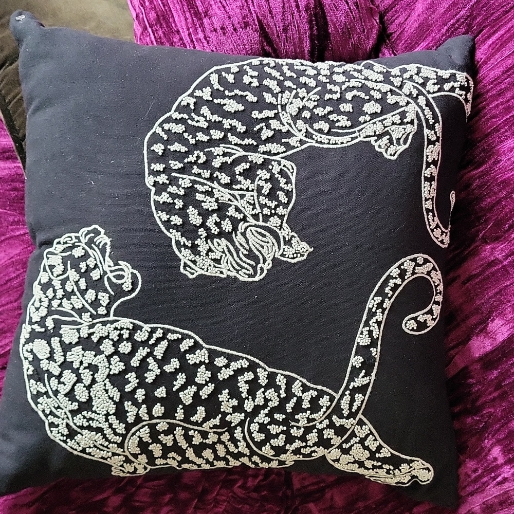 Decorative beaded cushion